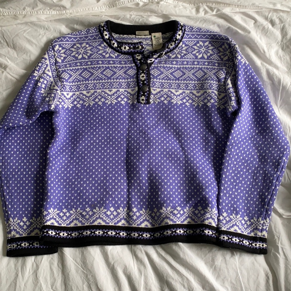 LL Bean cotton fair Isle sweater